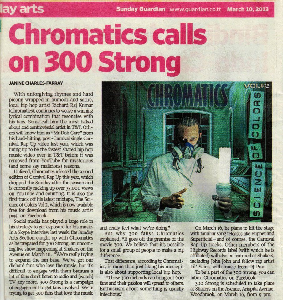 Chromatics calls on 300 Strong - March 10 2013
